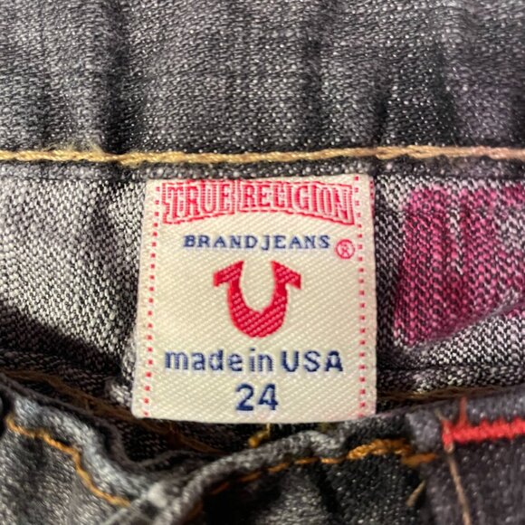 True Religion Grey Cropped Flare Jeans - Picture 3 of 6